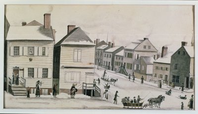 The Corner of Warren and Greenwich Street, 1809 by Anne Marguerite Hyde de Neuville