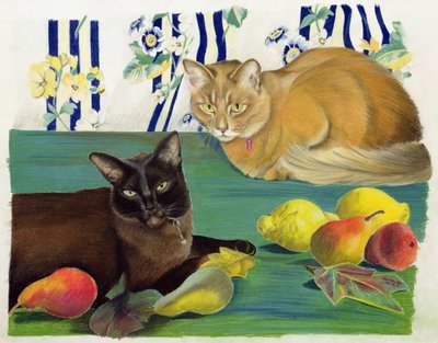 Cats with Fruit by Anne Robinson