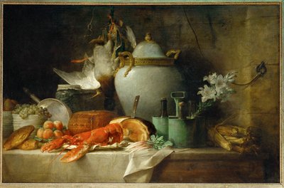 Vase, Lobster, Fruits, and Game - Still-life with Vase, Lobster, Fruit and Game by Anne Vallayer-Coster