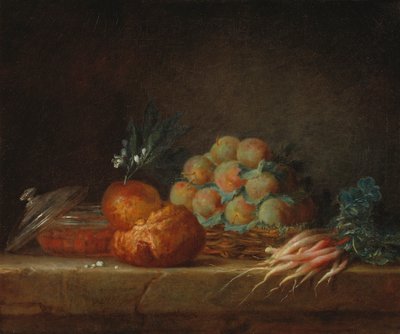 Still Life with Brioche, Fruit and Vegetables by Anne Vallayer Coster
