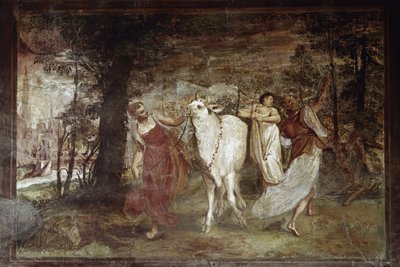 Europa leading Jupiter (Fresco) by Annibale Carracci