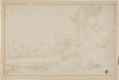 Landscape with River Bank by Annibale Carracci