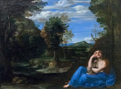 Landscape with penitent Magdalen by Annibale Carracci