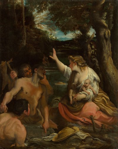 Latona and the Lycian Peasants Latona Protecting her Children by Annibale Carracci