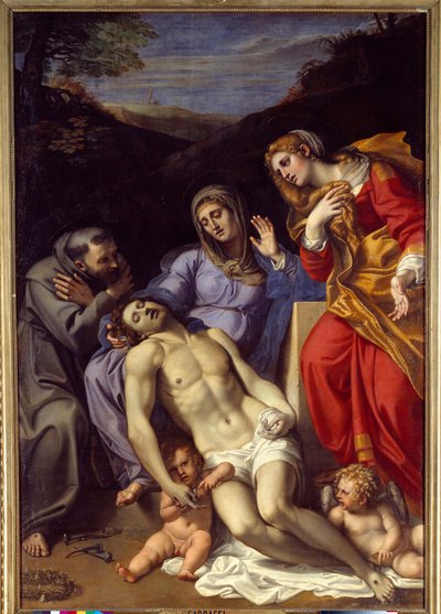 Pieta with Saint Francis of Assisi and Saint Mary Magdalene by Annibale Carracci
