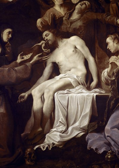 Pieta with St Claire, St Francis, St Mary Magdalene and St John (detail) by Annibale Carracci