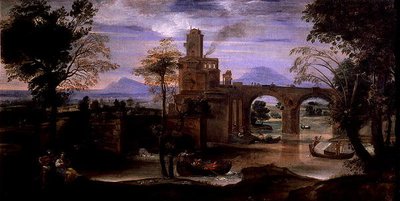 Roman Landscape with a Bridge by Annibale Carracci