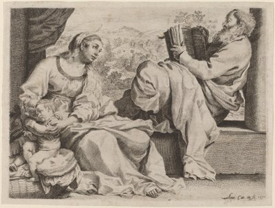 The Holy Family with Saint John the Baptist by Annibale Carracci
