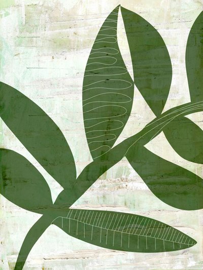 Abstract Green Leaves by Annick