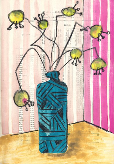 Colorful Whimsical Vase by Annick