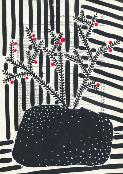 Graphic Berry Still Life by Annick