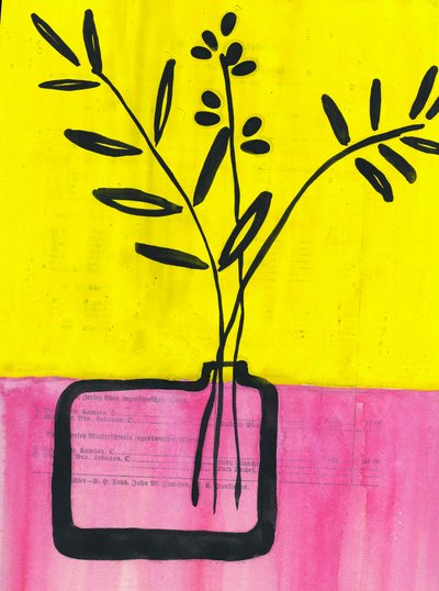 Graphic Floral Vase by Annick