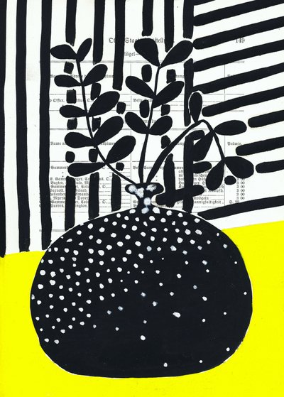 Graphic Plant Polka Dots by Annick