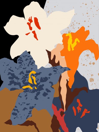Vibrant Abstract Flowers by Annick