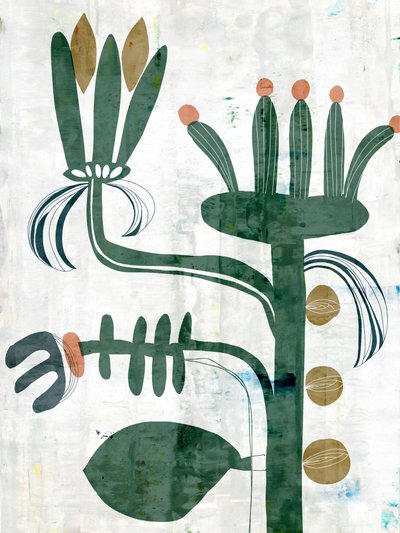Abstract Flowers Natural Green Light Textured Background by Annick