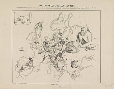 Visual War Scene / Map of Europe in 1859 by Anonymous