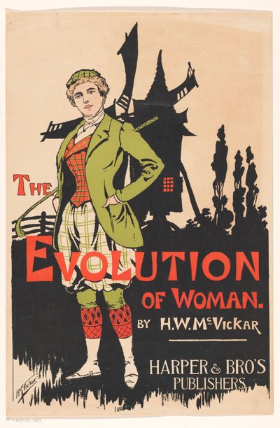 Advertising for The Evolution of Woman by Harry Whitney McVickar, 1896 by Anonymous