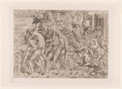 Amphinomus and Anapias Rescuing Their Parents from the Fire of Catania by Anonymous