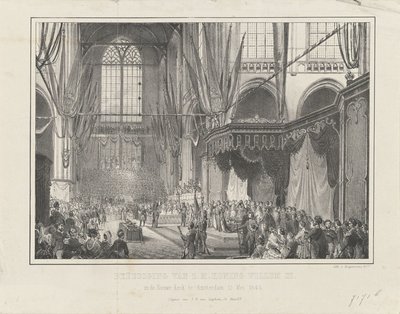 Swearing-in of H.M. King William III in the Nieuwe Kerk in Amsterdam, May 12, 1849 by Anonymous