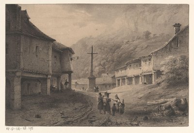 Mountain Landscape with Figures and Cows by Anonymous