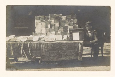Bookseller Frederik Coster Next to His Bookstall at Hofplein in Alkmaar (The Bookstall) by Anonymous