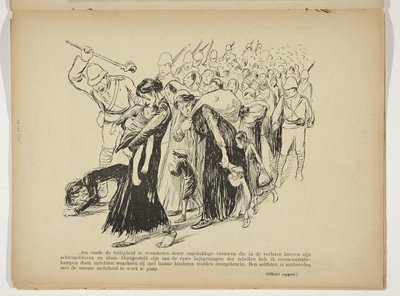 Peasant Women and Children Led to Concentration Camps by British Soldiers by Anonymous