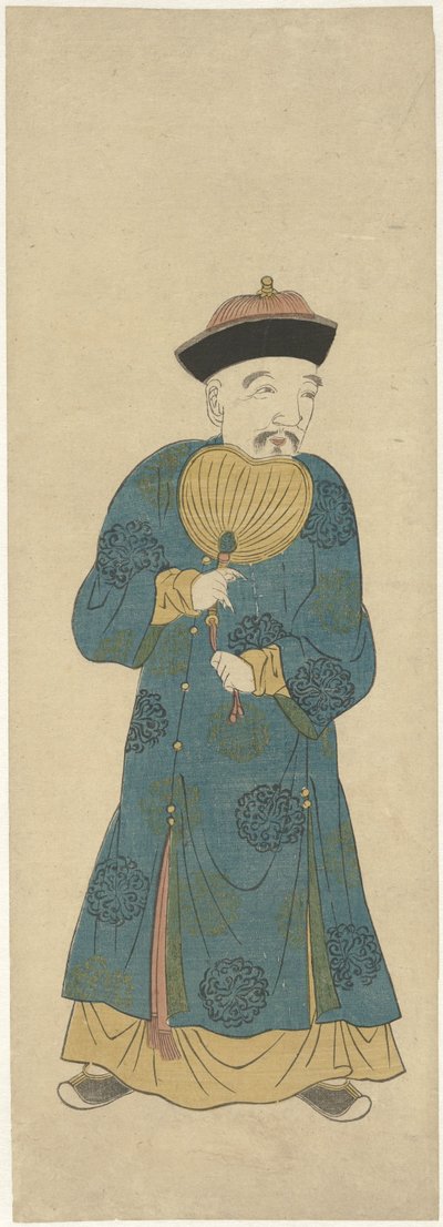 Chinese Man with Fan by Anonymous