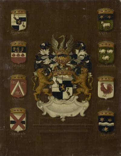 Coat of Arms of Jan van Reyersbergh with its Eight Quarterings by Anonymous