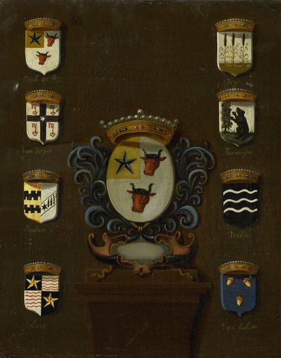 Coat of Arms of Sara van Os, Wife of Jan van Reyersbergh with its Eight Quarterings by Anonymous