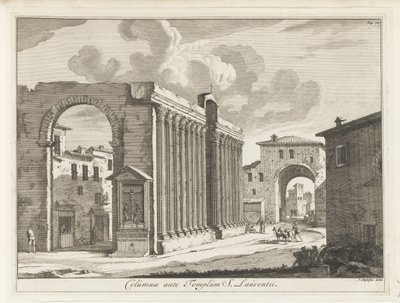 Colonnade of San Lorenzo in Rome (series title: Magazine of Italian Buildings) by Anonymous