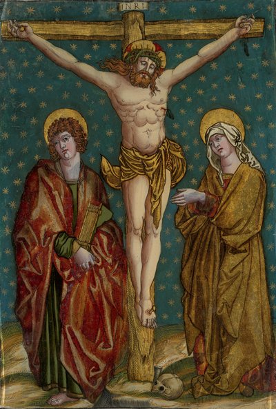 Crucifixion of Christ, with the Virgin and St John by Anonymous