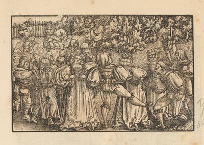 Dancing Crowd in a Garden by Anonymous
