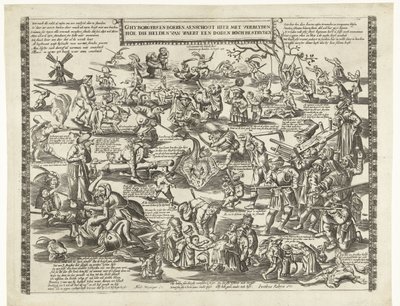 The Rogstekers of Weert, ca. 1650, Ghy Borgers en Boeren Aenschout Hier Met Verblyden Hoe Die Helden van Waert Een Doden Roch Bestryden (title on object) by Anonymous