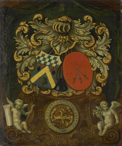 The Alliance Arms of Jacobus Loohoff and Johanna Pierraert, 1684 by Anonymous