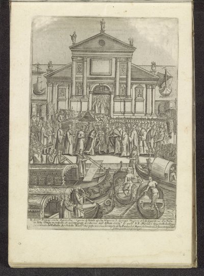 Doge and Serenissima Signoria in front of the church of San Giorgio Maggiore in Venice by Anonymous
