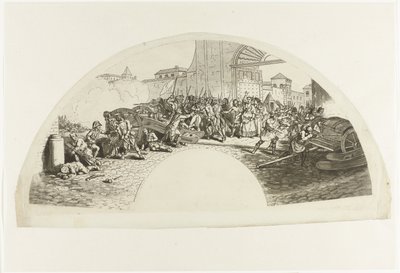 Death of the Spanish Patriots Luis Daoiz and Pedro Velarde y Santillán in the Defense of Madrid Against the French Troops in the Parque de Artilleria on May 2, 1808 by Anonymous