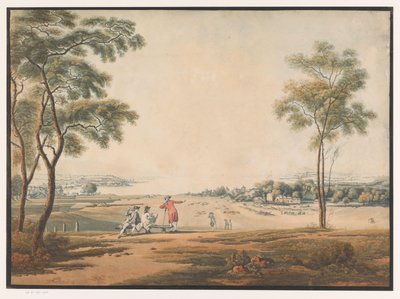 Three Figures Looking Out Over a Landscape with Tin Mine by Anonymous