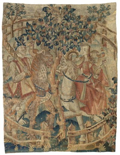 A Wild Man and Woman in an Enclosed Garden (fragment) by Anonymous
