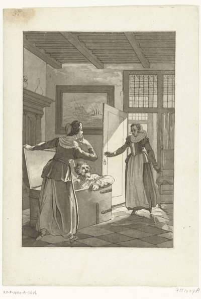 Elsje van Houweningen Catches Hugo de Groot in the Book Chest, 1621 by Anonymous