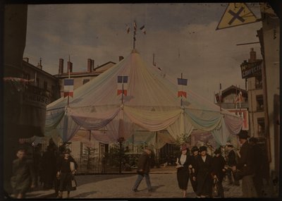 Festival Tent in a Square in an Unknown French City by Anonymous