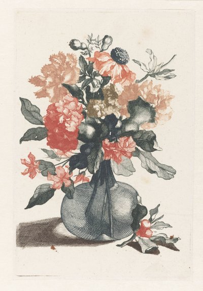 Five Prints of Flowers in Glass Vases by Anonymous