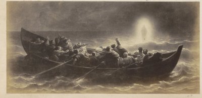 Photoreproduction of a print of apostles seeing Christ walking on water by Anonymous