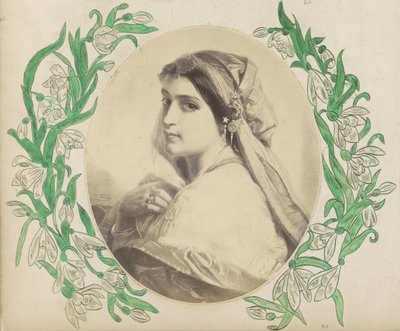 Photoreproduction of a print depicting a woman with a headscarf by Anonymous