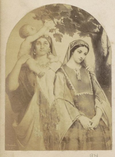 Photoreproduction of (presumably) a drawing of Mary, Jesus, and Elizabeth by Anonymous