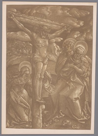 Photo Reproduction of the Chiaroscuro Woodcut Christ on the Cross by Hans Baldung Grien by Anonymous