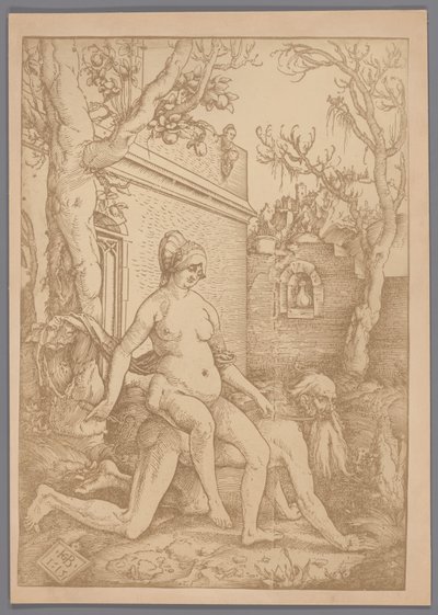 Photoreproduction of the woodcut Aristotle and Phyllis by Hans Baldung Grien by Anonymous