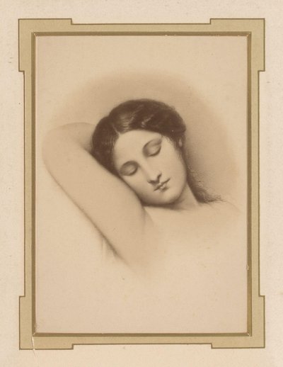 Photoreproduction of a Drawing of a Sleeping Woman by Anonymous