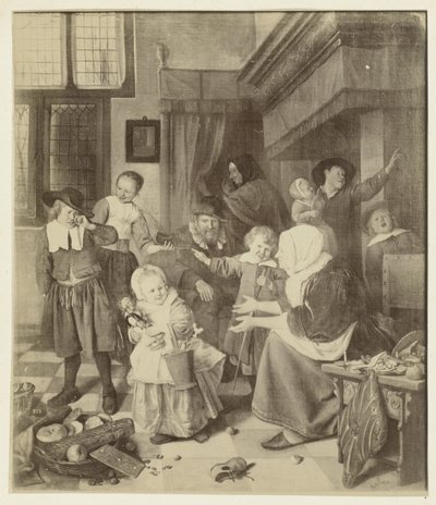 Photoreproduction of the Painting The Feast of St. Nicholas by Jan Steen by Anonymous