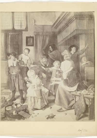 Photoreproduction of the painting The Feast of Saint Nicholas by Jan Steen by Anonymous