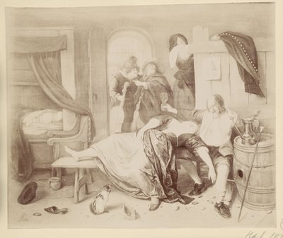 Photo Reproduction of the Painting The Drunken Couple by Jan Steen by Anonymous